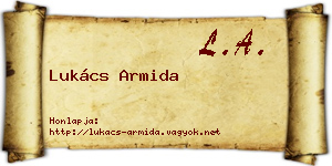 Lukács Armida névjegykártya